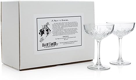 History Company Party of the Century Classic Cocktail Coupe Glass 2 Peças Conjunto
