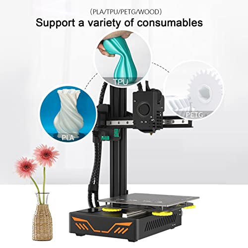 Impressora 3D pequena, impressora 3D de trilho duplo de guia, impressão 3D de alta precisão de resfriamento rápido com fãs duplos em casa equipamento de impressão 3D para impressora de nível para iniciantes DIY, fácil de instalar