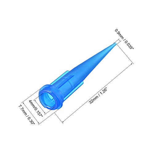 Uxcell Industrial Blunt Tip cônico Dispensador agulha de preenchimento 22Ga x 1,26 polegadas azul 100pcs