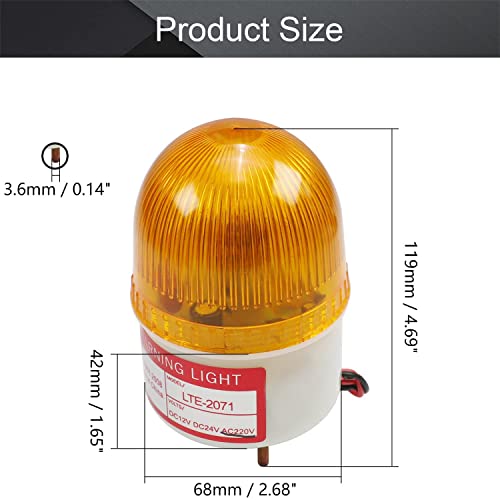 Lâmpada de lâmpada de lâmpada de lâmpada de lâmpada industrial peças eletrônicas de lâmpada industrial sem som 220V amarelo LTE-2071