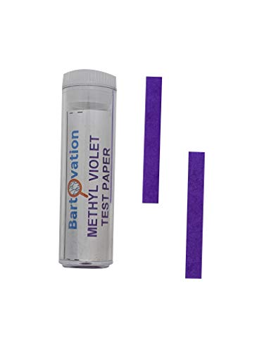 Papel de teste de violeta de metil | Nenhum teste qualitativo de gráfico de cores [frasco de 100 tiras]
