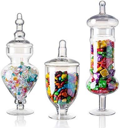 Conjunto de estrelas de diamante de 3 frascos de boticário de vidro transparente jarra de armazenamento elegante,