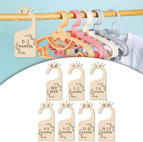 7 peças Roupas de bebê Tamanho do cabide Organizador de guarda -roupa recém -nascido para aniversário