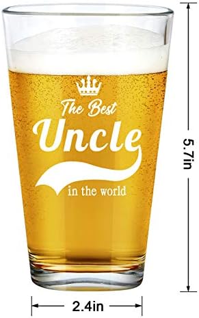 Melhores presentes do tio - tio de cerveja, o melhor tio do mundo Glass 15oz - presentes de Natal, presentes de aniversário, presente do dia dos pais para homens, tio, irmão