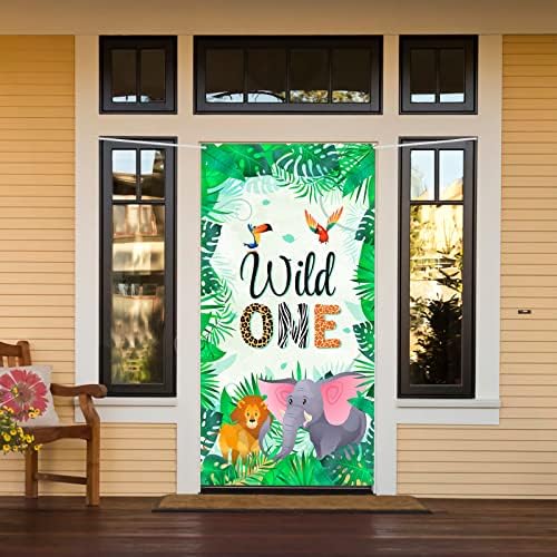 Innoru Wild One Door Banner Decoration, Wild 1st Birthday Birthday Party Porta Cover Decor, um tema,