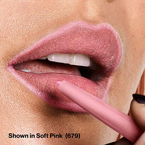 Liner Liner by Revlon, maquiagem de face colorstay com sharpener embutido, cores de lábios ricos em roupas longas, aplicação suave, 679 rosa macio