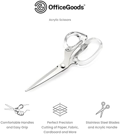 Officegoods acrílico e aço inoxidável 9 Scissors - design moderno para a casa, escritório ou escola elegante