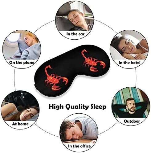 Scorpion Impresso Sleep Eye Máscara macia cobertura ocular com cinta de soça ajustável Tireação de viagem para