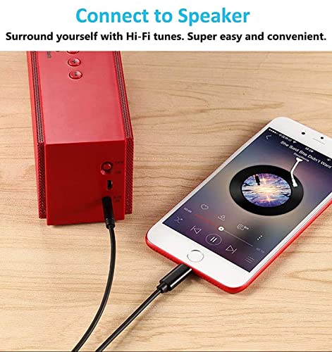 Aux Cord for iPhone, [Apple MFI Certified] Lightning to 3,5mm AUX Audio Cable compatível com iPhone 14 13 12 11 xs xr x 8 7 6 ipad ipad para estéreo em casa, alto -falante, fone de ouvido - 3,3 pés