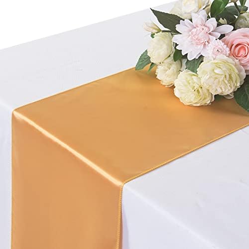 6 Pacote de mesa de cetim Runner, 12 × 108 polegadas para casamento de festa, aniversário, banquetes ， Graduação