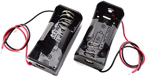 SDTC Tech 2-Pack 1x Celador da bateria de células C 1,5V C Box de tamanho de bateria com fios de fios