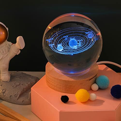 Avomeb Crystal Ball Night Light, Usb Projector Lamp Ball Crystal Table Lamp Light Light, 7 Gradiente