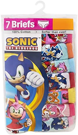 Sonic the Hedgehog Girls '7-Pack Algody Rouphe disponível nos tamanhos 4, 6 e 8