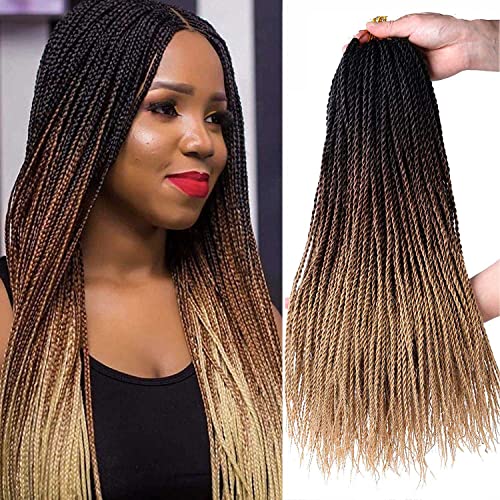 18 polegadas 8packs Senegalês Torcer cabelos Branças de crochê 30 estandes/pacote de mangueira sintética Extensões de cabelo para mulheres negras…