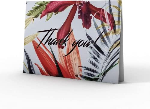 Mdmprint Cards de agradecimento, inclui cartões em branco e envelopes com adesivos, 4 x 6, design floral perfeito para qualquer ocasião, bolsas de presente