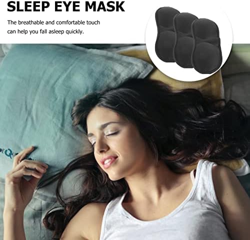 BEAVORTY 3PCS Segure para a pressão do sono Máscara de sono livre à prova de luz Blindffold Tampa tridimensional
