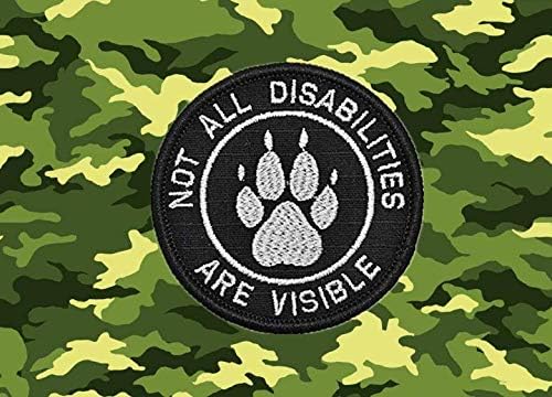 Cão de serviço nem todas as deficiências ar visível bordado patch decorativo