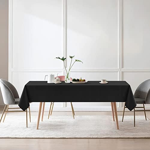 Romanstile 2 Pacote toalha de mesa preta 60 x 84 polegadas, roupas de mesa de retângulo para mesas de 4 pés