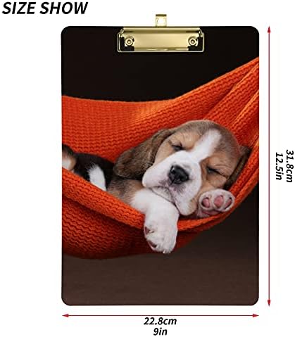 PROFERIOR ALAZA ANENAL COG BEAGLE Puppy Clipboards for Kids Mulheres Mulheres CLIP de plástico de plástico de plástico, 9 x 12,5 in, clipe de prata