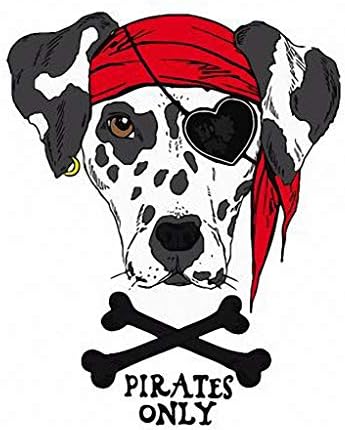 Moda Piratas Disfarada Puppy Head Hand Painted Design impresso Tela do agulha B0067