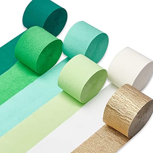Partywoo crepe streamers 10 rolos de papel verde e verde claro