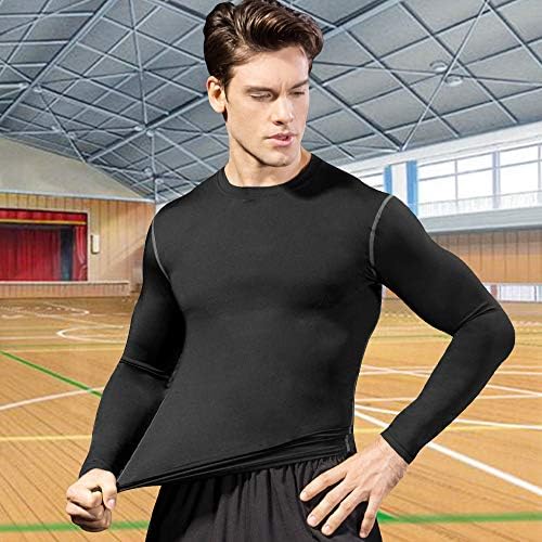 Camisas de manga comprida de compressão masculina, trepadeiras frias de roupas íntimas esportes de roupa de baixo