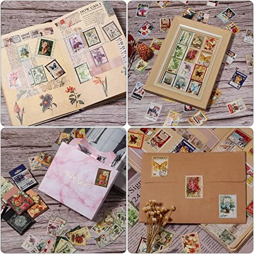BeadTales 45pcs adesivos de carimbos postais vintage Autistas estéticos de scrapbook washi neture sticks para diário