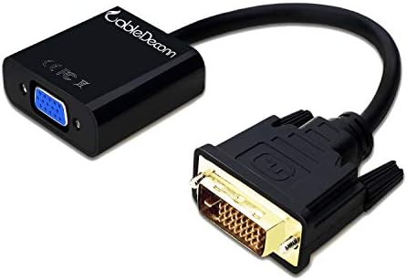 CabilableConn Active DVI-D Link 24+1 Macho para VGA Feminino M/F Conversor de Adaptador de Video Video