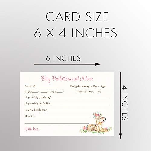 Cartões de desejo de bebê de veado cartas de desejo menina previsões rosa e cartão de conselho mamãe e eu florestas