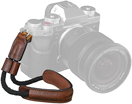 Pulseira de câmera smallrig, cinta de câmera de couro vintage para dslr slr sem espelho e tira de segurança ajustável para fujifilm x -t5 e outras câmeras compactas, marrom - 3926