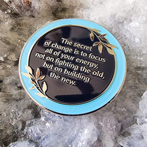 Chip de sobriedade em borboleta azul | Inspirational Secret of Change Affirmation Recovery Gift Token AA Coin Medallion