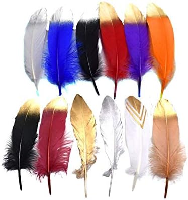 Zamihalaa 22 cor 10pcs/lot plume de penas de ganso marrom claro para artesanato acessórios domésticos