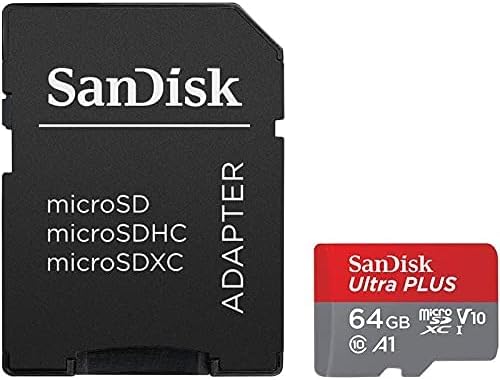 Sandisk Ultra Plus 64 GB MicrosDXC UHS-I CARD COM ADAPTADOR 130MB/S CLASSE 10 U1 A1