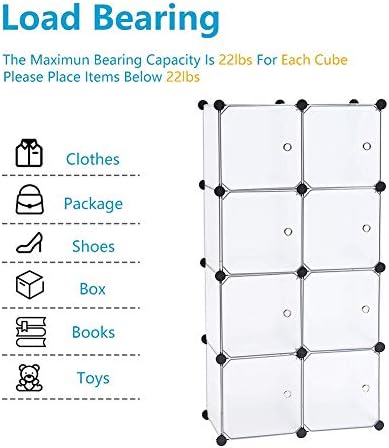 Guarda -roupa portátil de resina, armazenamento modular prateleiras de sapatilhas de estante de estante de estante para o quarto, 4 cubos -pretos l39xw37xh147cm