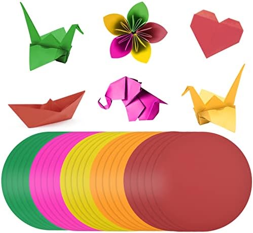 25 folhas papel de construção papel variou cores papel para crianças folhas de papel de artesanato círculo de origami papel de desenho para crianças artesanato, suprimentos de sala de aula da escola