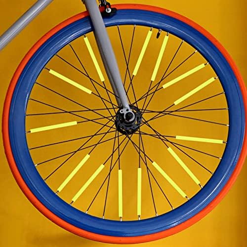Abaodam 60pcs coloridos raios de rodas decors de bicicleta de bicicleta fitas de segurança de bicicleta com cautela