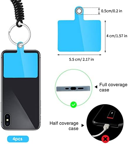 Konohan 4 sets âncoras de capa de telefone e amarração para proteção contra proteção contra o celular Tether com cinta de segurança de células de amarração