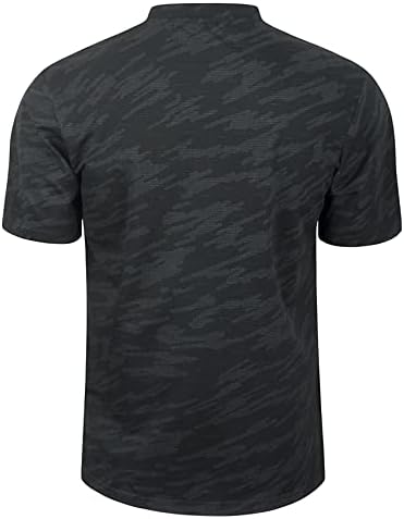 Camisas de golfe sem gola para homens Henley Shirts