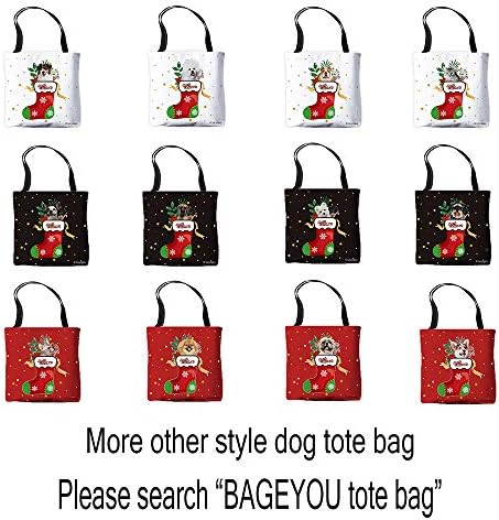 Bage You Feliz Christmas Dog Tote Bag Maine Coon Hiding in Christmas Stocking