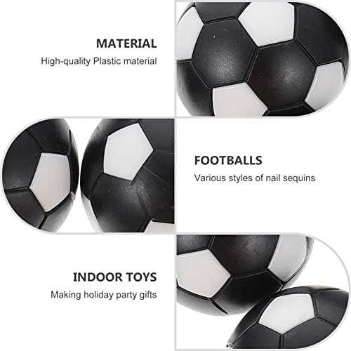Besportble 10pcs Game Branco Footballs Footballs Black Desktop Ball Máquinas de Máquina de Substituição Presentes Mini MM Bola de Bola
