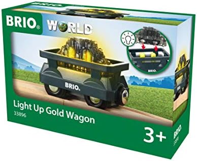 Brio World - 33896 Light Up Gold Wagon | Brinquedo de 2 peças para crianças de 3 anos ou mais