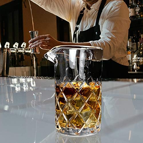 Iluminar coquetel de cocktail vidro, vidro de mixagem de 20 onças com fundo grosso, vidro de mixer