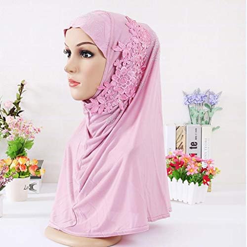 Chapéus vintage para mulheres xale xale xale envolta o lenço de cabeça puxar o deslizamento conveniente do hijab