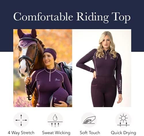 Top da camada base feminina de Lemieux - camisas térmicas atléticas - Vestuário equestre e equipamento