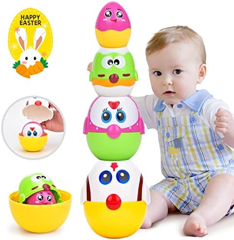 Nestar Easter Eggs Toy, Stuffers de cesto de Páscoa para criança, cestas de Páscoa empilhando brinquedo para