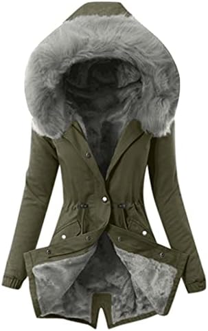 Puffer feminino para baixo casaco jaqueta de inverno Falto inverno-inverno lã Fuzzy Warm Faux Fur Jacket