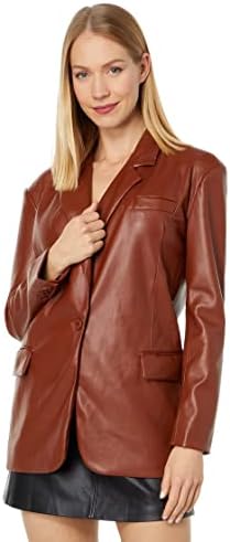 [Blanknyc] roupas de luxo femininas Blazzer de grandes dimensões com bolsos, casaco confortável e elegante