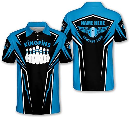 Lasfour Custom USA Bowling Shirts com nome, camisas de boliche para homens, camisas de time de boliche patrióticas para homens e mulheres