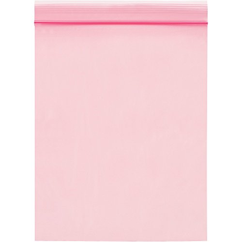 Pacote superior suprimento anti-estático de 2 mil bolsas poli reclosáveis, 8 x 10, rosa,