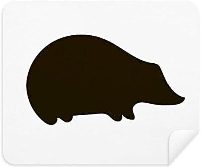 Black Hedgehog Animal retratar limpeza de pano de pano limpador 2pcs Camurça tecido